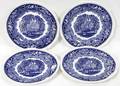 122504 ENGLAND MASON VISTA IRONSTONE FLO BLUE PLATES