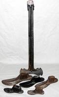 121644 IRON SHOE REPAIR STAND H23  FIVE SHOE FORMS