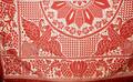 121616 RED  WHITE COVERLET W EAGLE  FLORAL DESIGNS