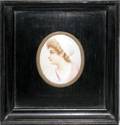 120531 FRAMED HANDPAINTED PORCELAIN PLAQUE PROFILE