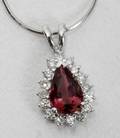 112458 20CT TOURMALINE  7CT DIAMOND PENDANT L8