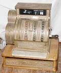112431 NATIONAL CASH REGISTER BRASS PLATE OVER IRON