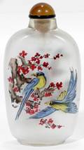 112423 PEKING HAND PAINTED FLORAL GLASS SNUFF BOTTLE