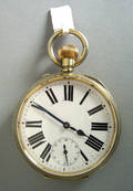 Large Swiss pocket watch with porcelain dial
