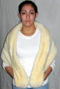 031635 WHITE MINK STOLE L56