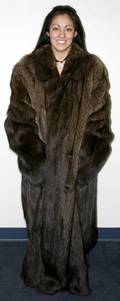 031628 FISHER FUR COAT 55 LONG LARGE SIZE