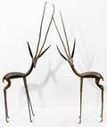 021582 BRONZE GAZELLES FROM CHAD TWO H 36 37