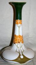 020528 EUROPEAN LONG NECK POTTERY VASE C1927 H12