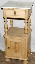 011627 AMERICAN MARBLE TOP PINE CABINET H32