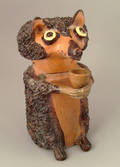 American redware fox form canister late 19th c