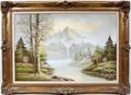 122551 BRUCE PENCOCK OIL ON CANVAS MOUNTAIN RIVER
