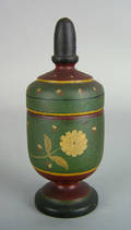 Pennsylvania painted pine turned lidded canister late 19th c