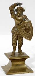 120572 FRENCH BRONZE CAVALIER ON BRASS STAND