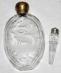 120552 ETCHED  CUT GLASS VIALS 19TH C 2 H35 5