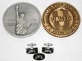 112466 BICENTENNIAL MEDALLION FISHER BODY CUFF LINKS
