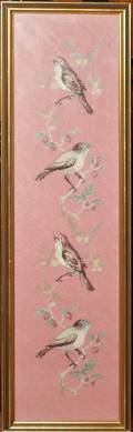 110549 NEEDLEPOINT PANEL BIRDS 29x7
