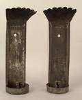 Pair of tinned sheet iron wall sconces ca 1800