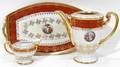 041632 HANDDECORATED 24K GOLD PORCELAIN COFFEE SET