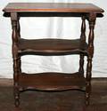 040594 AMERICAN ANTIQUE STYLE WALNUT TWOTIER TABLE