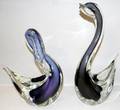 030569 HAND BLOWN GLASS SWANS TWO H12  15