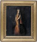 021612 SIGNED OIL ON WOOD PANEL PORTRAIT OF A WOMAN