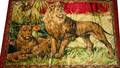 020593 LION  POLAR BEAR VELVET TAPESTRIES 20TH C