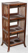 121716 THREETIER WOOD CURIO STAND C1950 H22 W10
