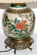112510 CHINESE CRACKLEWARE GINGER JAR AS LAMP H23