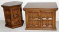 111649 WALNUT DOUBLE DOOR END  PEDESTAL TABLES