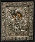 111635 GREEK SILVER ICON MADONNA  CHILD C1980
