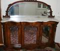040055 AMERICAN MAHOGANY  MARBLE TOP SIDE BOARD