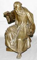 040034 BRONZE SCULPTURE OF A SEATED PHILOSOPHER
