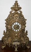 040074 FRENCH STYLE KEY WIND BRASS MANTLE CLOCK
