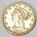 040066 CORONET LIBERTY HALF EAGLE 900 GOLD COIN