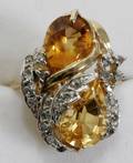 040065 10K GOLD CITRINE  DIAMOND RING