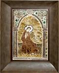 032026 POTTERY PLAQUE OF ST FRANCIS EARLY 20TH C