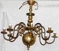 031034 DANISH BRASS CHANDELIER C1900