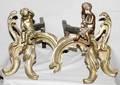 031030 FRENCH DORE BRONZE FIGURAL CHENETS 19TH C