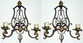 031028 HANDWROUGHT IRON SCONCES C1920 PAIR