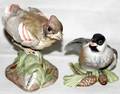 031042 BOEHM BISQUE BIRD FIGURES CARDINAL CHICKADEE