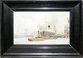 030035 OIL ON BOARD SCANDINAVIAN PORT SCENE