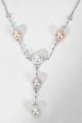 030049 14K GOLD 2CT DIAMOND  PEARL NECKLACE L16