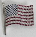 022046 CARELLE GOLD  GEMSTONE AMERICAN FLAG BROOCH