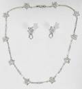 022045 14K GOLD  DIAMOND NECKLACE  EARRING SET