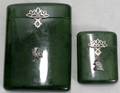021024 JADE  SILVER CIGARETTE CASE  MATCH SAFE