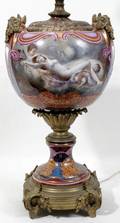 021045 SEVRES PORCELAIN LAMP WBRONZE MOUNTS