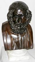 020028 CHIURAZZI BRONZE BUST HOMER H20 W14