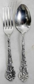 020050 GORHAM STERLING SILVER DESSERT SPOONS  FORKS