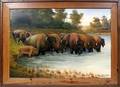 012012 LOUIS SHIPSHEE OIL ON CANVAS PLAINS BISON