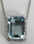 012039 AQUAMARINE  DIAMOND PENDANT W8 L1
